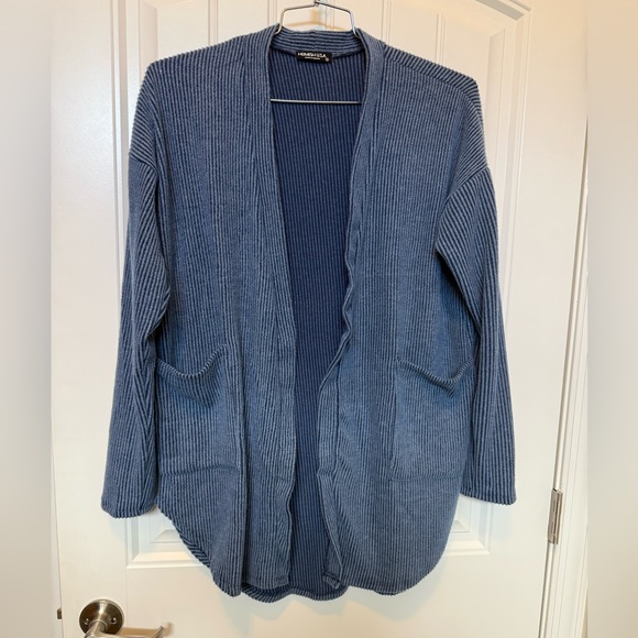 HEIMISH Blue Ribbed Corded Cardigan Small NEW - Picture 3 of 6